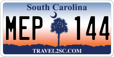 SC license plate MEP144