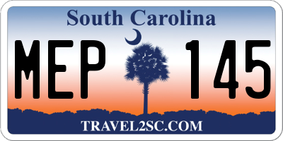 SC license plate MEP145