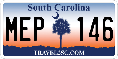 SC license plate MEP146