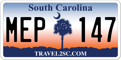 SC license plate MEP147