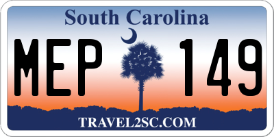 SC license plate MEP149