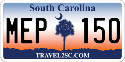 SC license plate MEP150