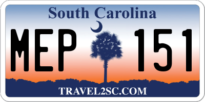SC license plate MEP151