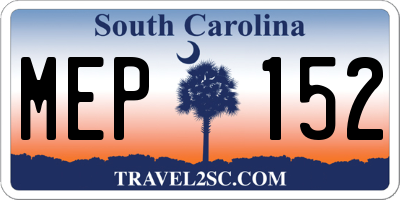 SC license plate MEP152