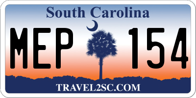 SC license plate MEP154