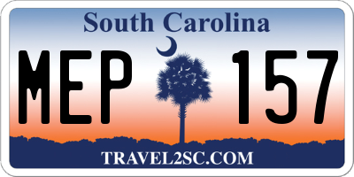 SC license plate MEP157