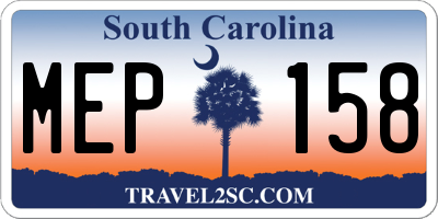 SC license plate MEP158