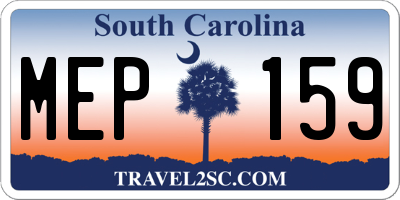 SC license plate MEP159
