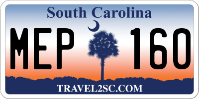 SC license plate MEP160