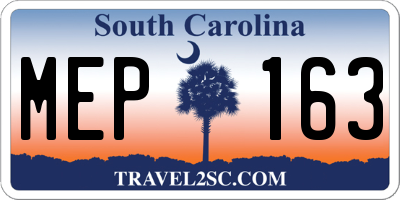 SC license plate MEP163