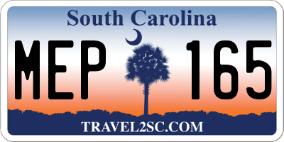 SC license plate MEP165