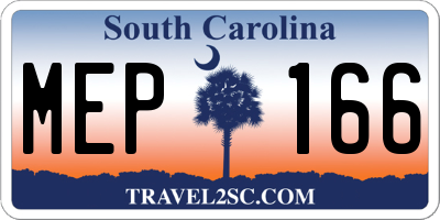 SC license plate MEP166