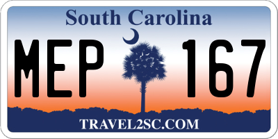 SC license plate MEP167