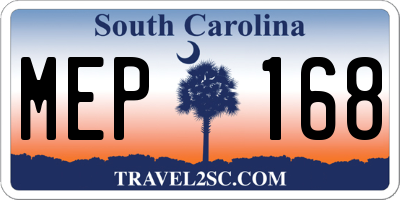 SC license plate MEP168
