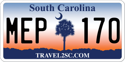 SC license plate MEP170
