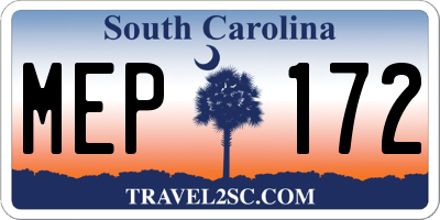 SC license plate MEP172
