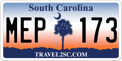 SC license plate MEP173