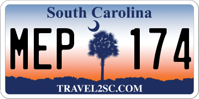 SC license plate MEP174