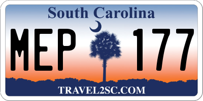 SC license plate MEP177