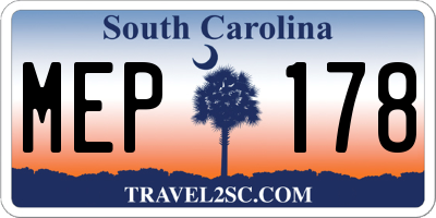 SC license plate MEP178