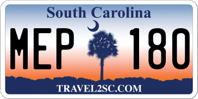 SC license plate MEP180