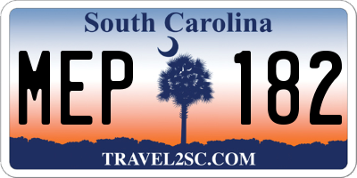 SC license plate MEP182