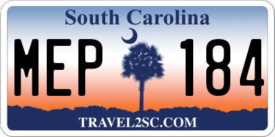 SC license plate MEP184