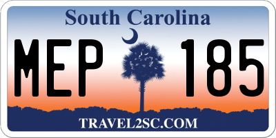 SC license plate MEP185