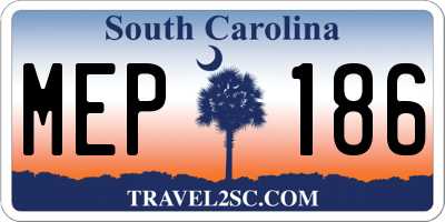 SC license plate MEP186