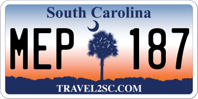 SC license plate MEP187