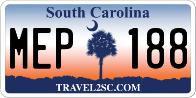 SC license plate MEP188