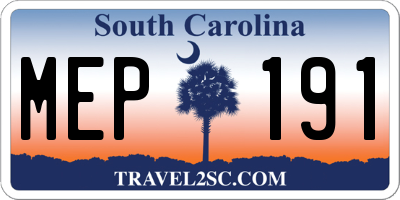 SC license plate MEP191