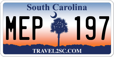 SC license plate MEP197