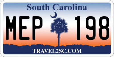 SC license plate MEP198