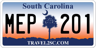 SC license plate MEP201