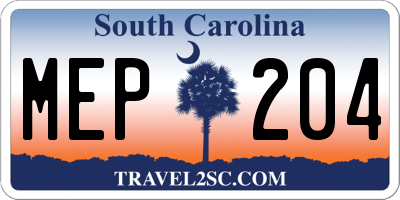 SC license plate MEP204