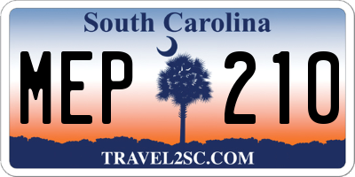SC license plate MEP210