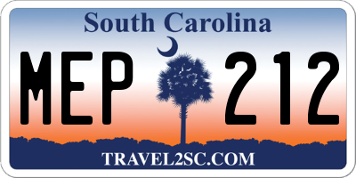 SC license plate MEP212