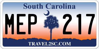 SC license plate MEP217