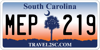 SC license plate MEP219