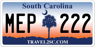 SC license plate MEP222
