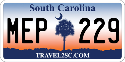 SC license plate MEP229