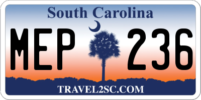 SC license plate MEP236