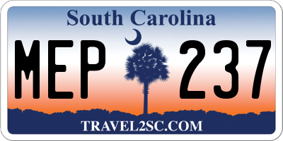SC license plate MEP237