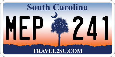 SC license plate MEP241