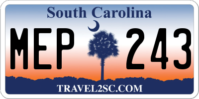 SC license plate MEP243