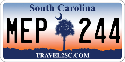 SC license plate MEP244