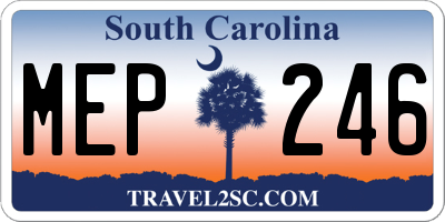 SC license plate MEP246