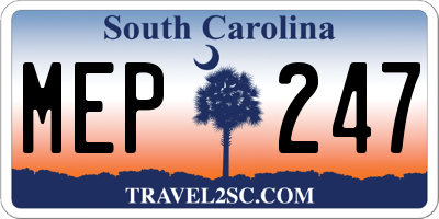 SC license plate MEP247