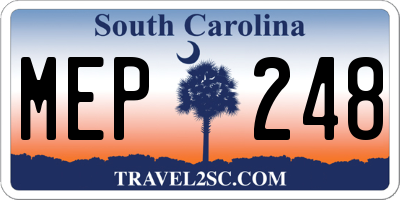 SC license plate MEP248